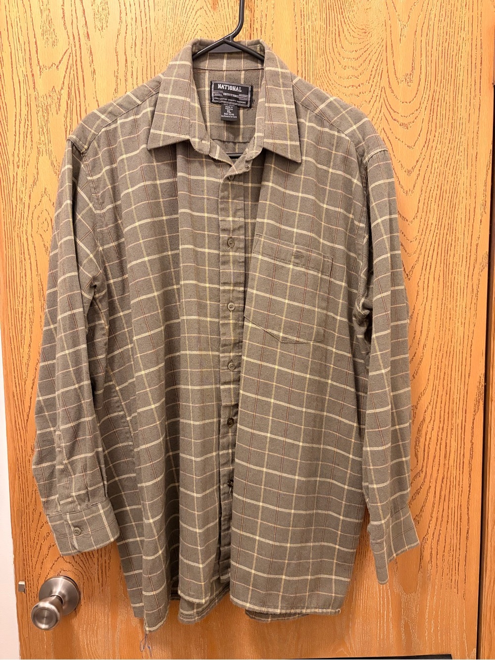 Two Natural Reflections Men's Olive Plaid Button-Up Shirt